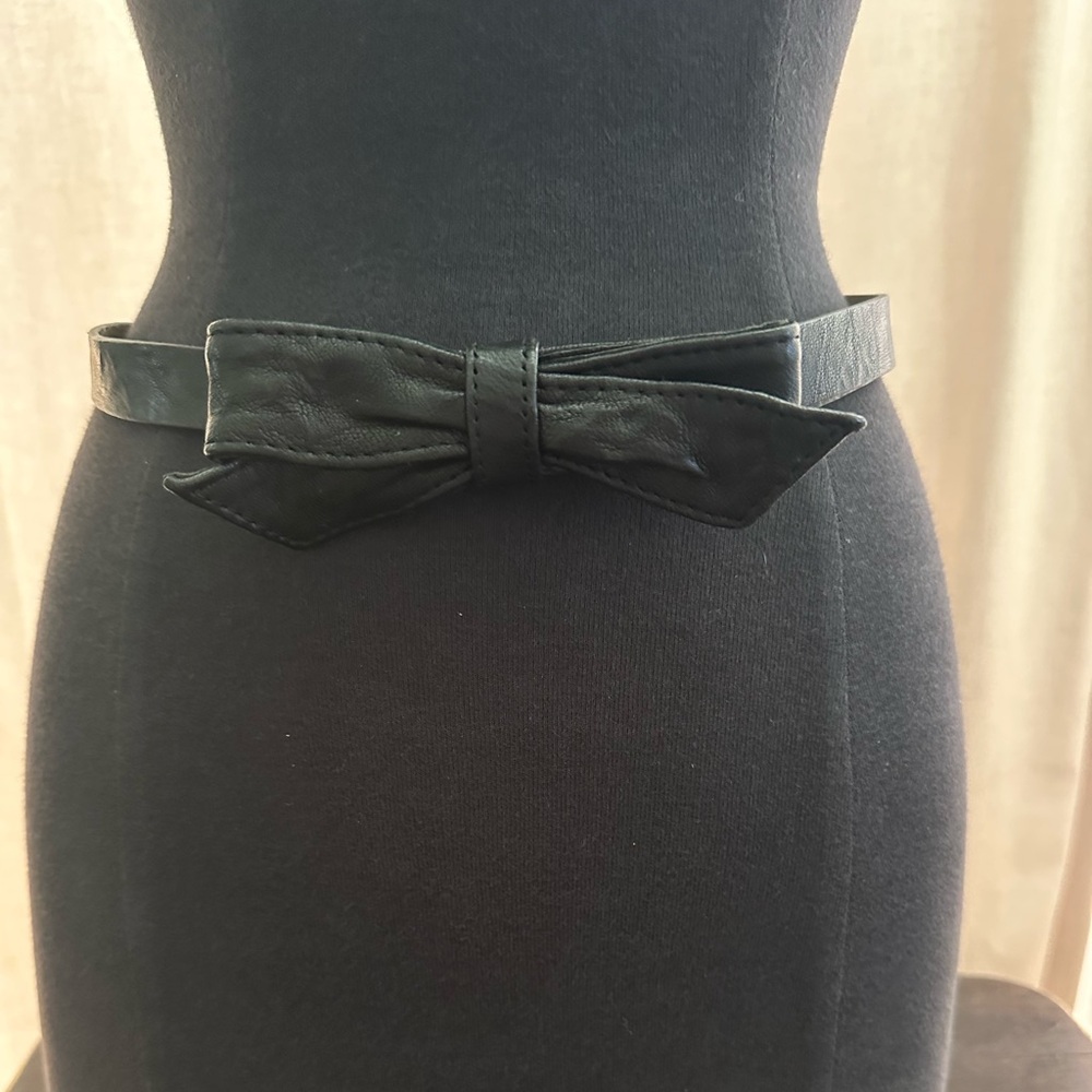 Black Bow Leather Belt